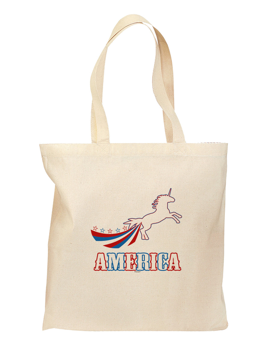 America Unicorn Grocery Tote Bag-Grocery Tote-TooLoud-Natural-Medium-Davson Sales