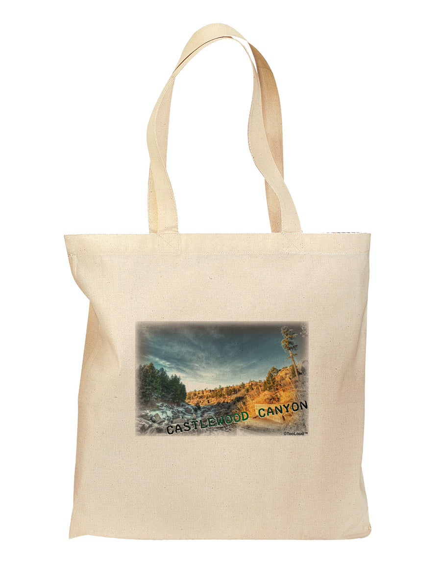 Castlewood Canyon Old Photo Grocery Tote Bag - Natural-Grocery Tote-TooLoud-Natural-Medium-Davson Sales