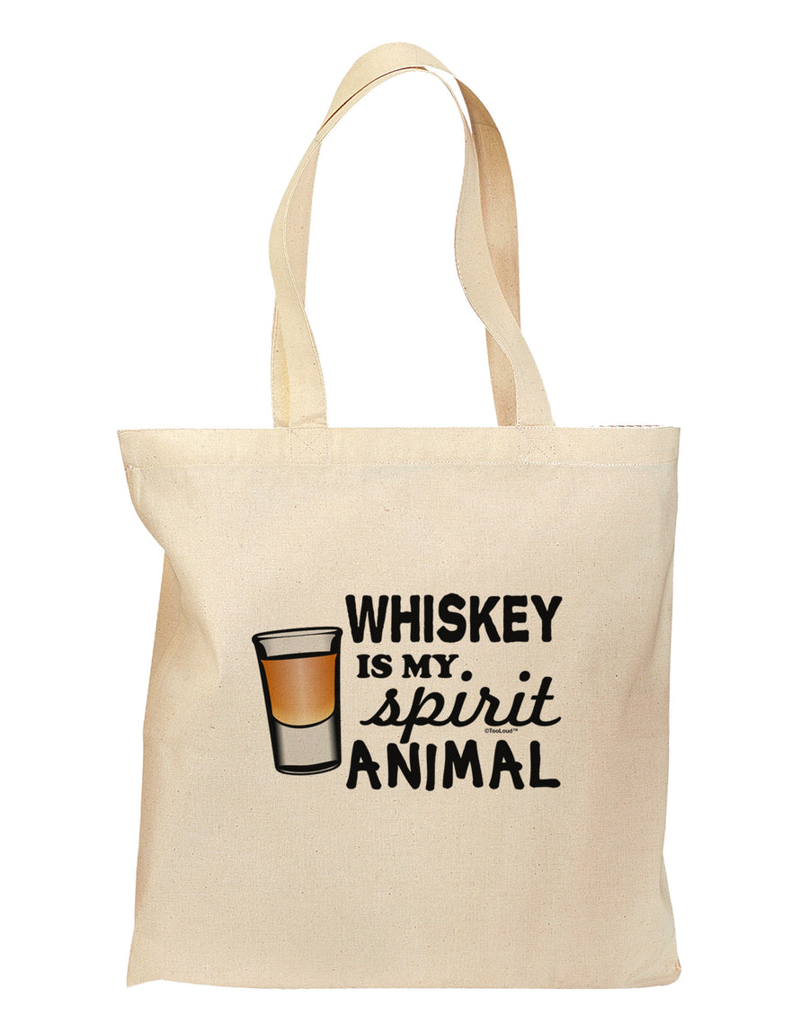 TooLoud Whiskey Is My Spirit Animal Grocery Tote Bag-Grocery Tote-TooLoud-Natural-Medium-Davson Sales