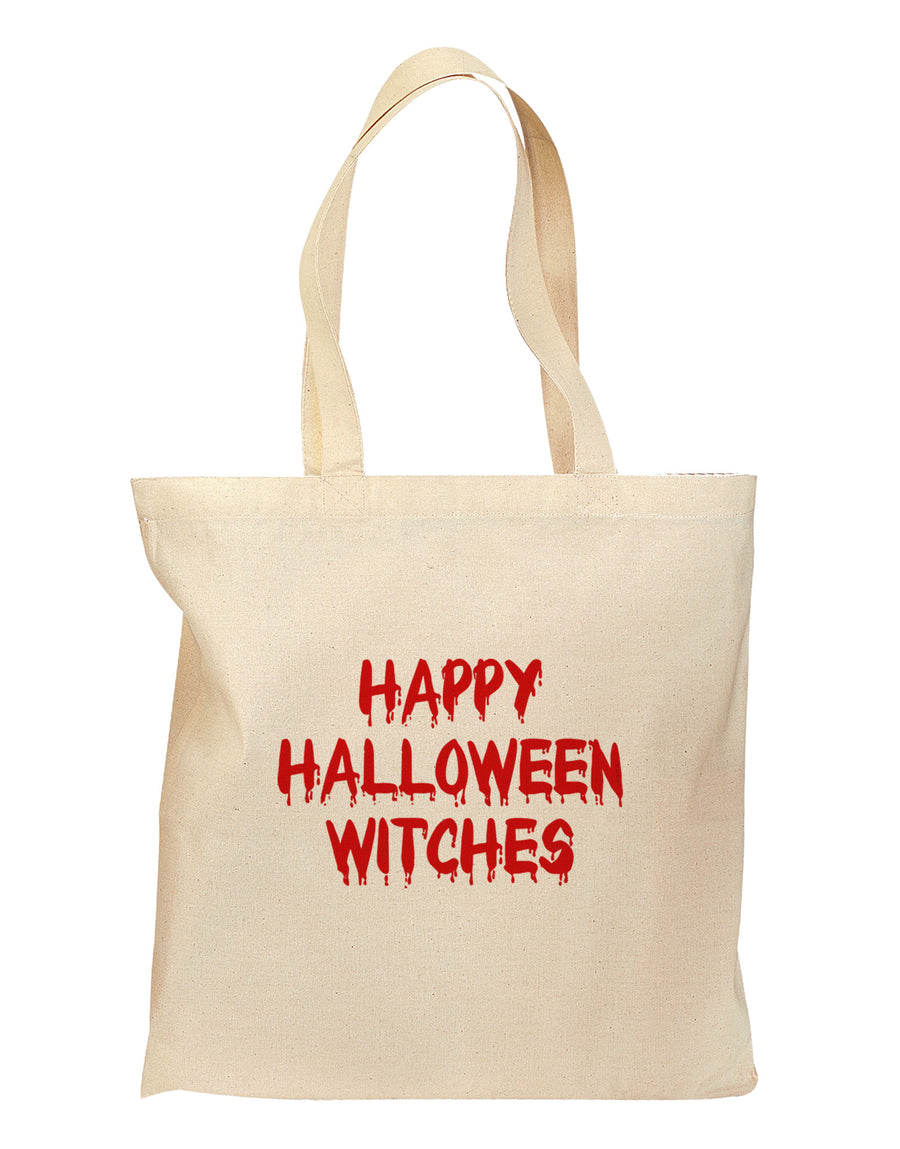 Happy Halloween Witches Blood Red Grocery Tote Bag-Grocery Tote-TooLoud-Natural-Medium-Davson Sales