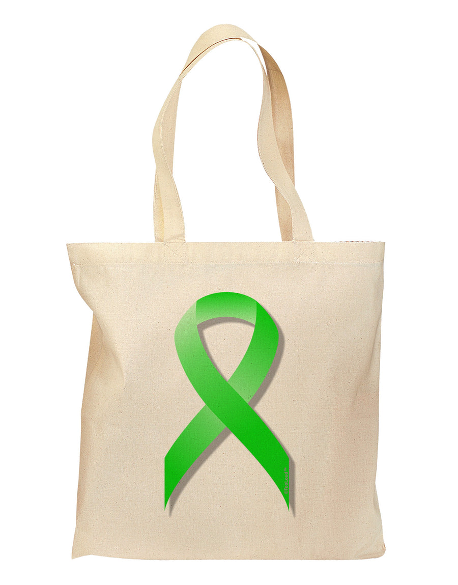 Lyme Disease Awareness Ribbon - Lime Green Grocery Tote Bag-Grocery Tote-TooLoud-Natural-Medium-Davson Sales