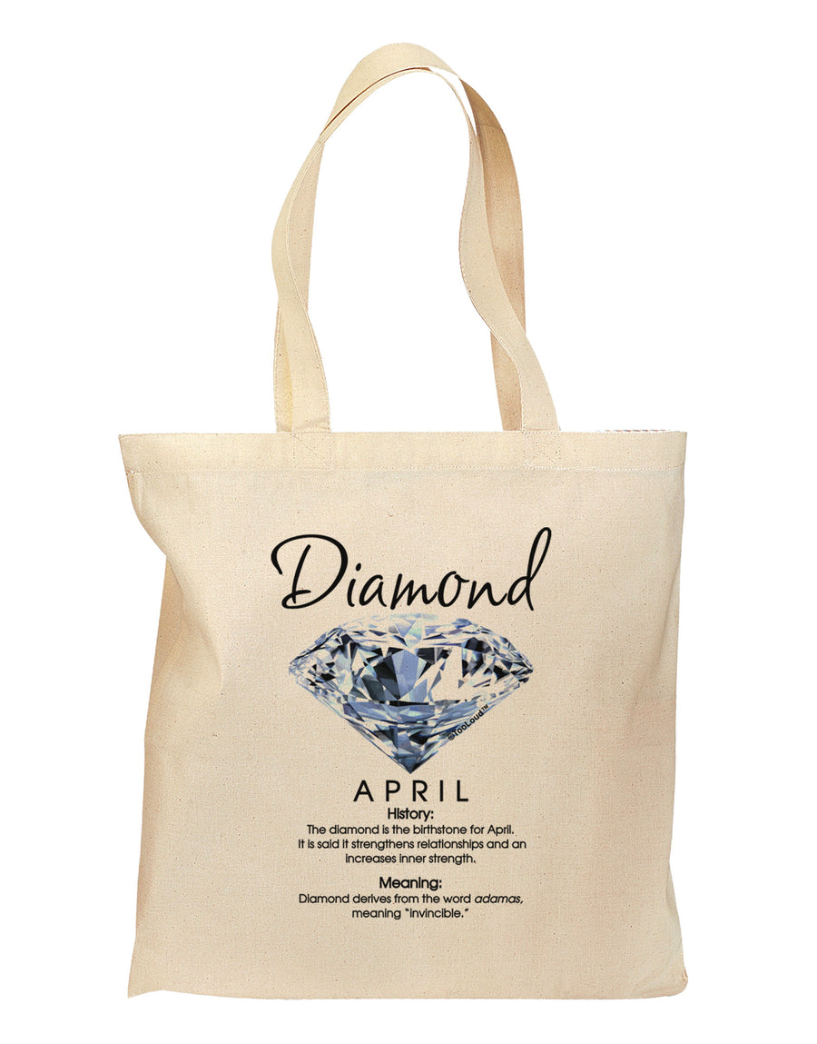 Birthstone Diamond Grocery Tote Bag by TooLoud-Grocery Tote-TooLoud-Natural-Medium-Davson Sales