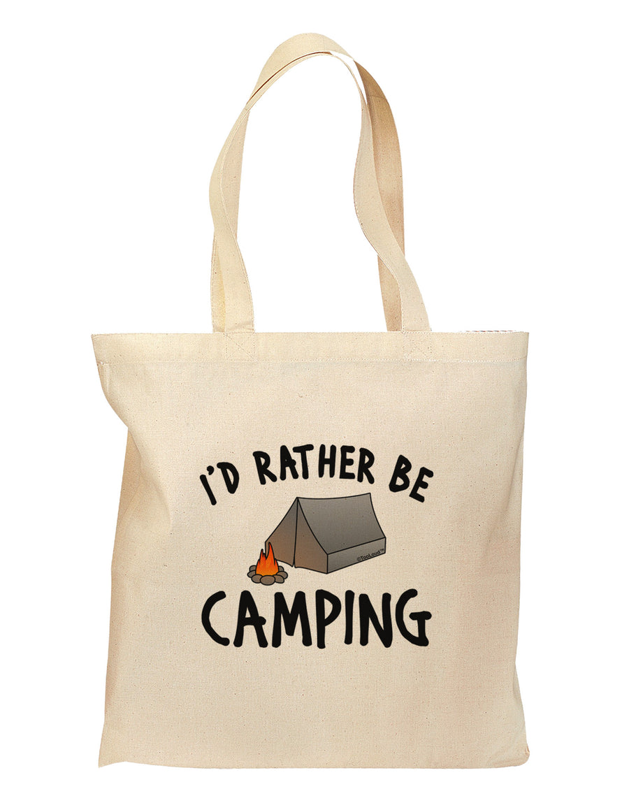 I'd Rather Be Camping Grocery Tote Bag-Grocery Tote-TooLoud-Natural-Medium-Davson Sales