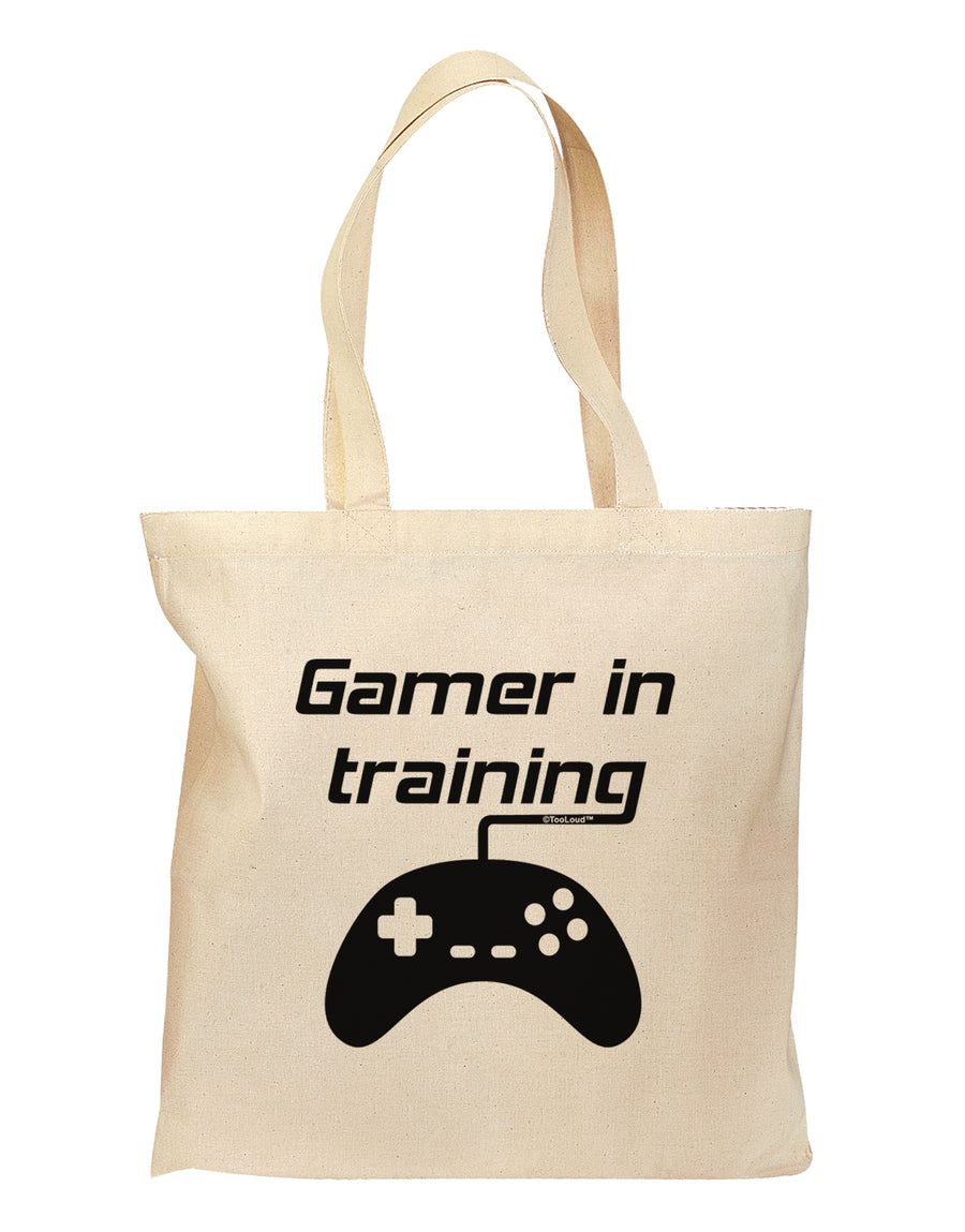 Gamer In Training BnW Grocery Tote Bag by TooLoud-Grocery Tote-TooLoud-Natural-Medium-Davson Sales