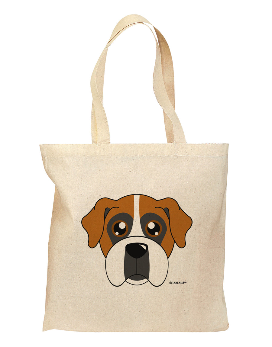 Cute Boxer Dog Grocery Tote Bag by TooLoud-Grocery Tote-TooLoud-Natural-Medium-Davson Sales