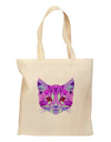 Geometric Kitty Purple Grocery Tote Bag - Natural-Grocery Tote-TooLoud-Natural-Medium-Davson Sales