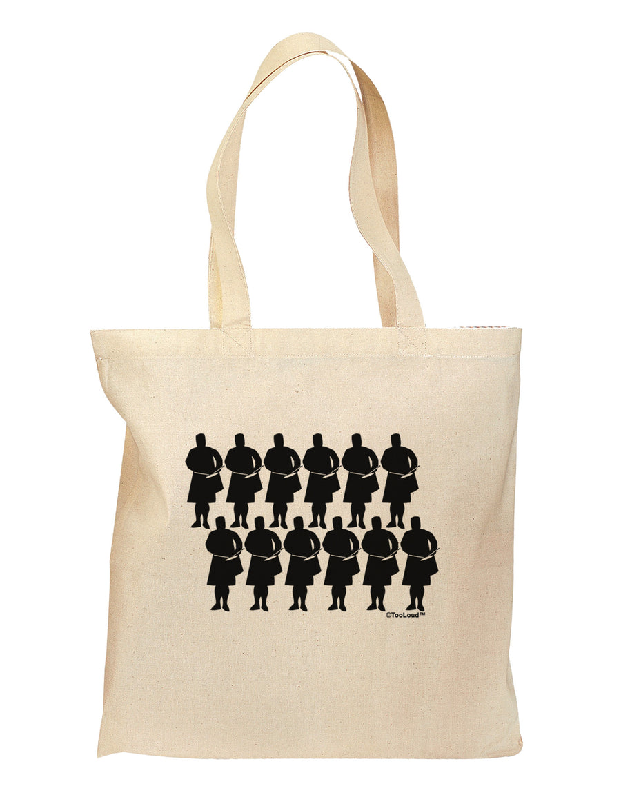 Twelve Drummers Drumming Grocery Tote Bag-Grocery Tote-TooLoud-Natural-Medium-Davson Sales