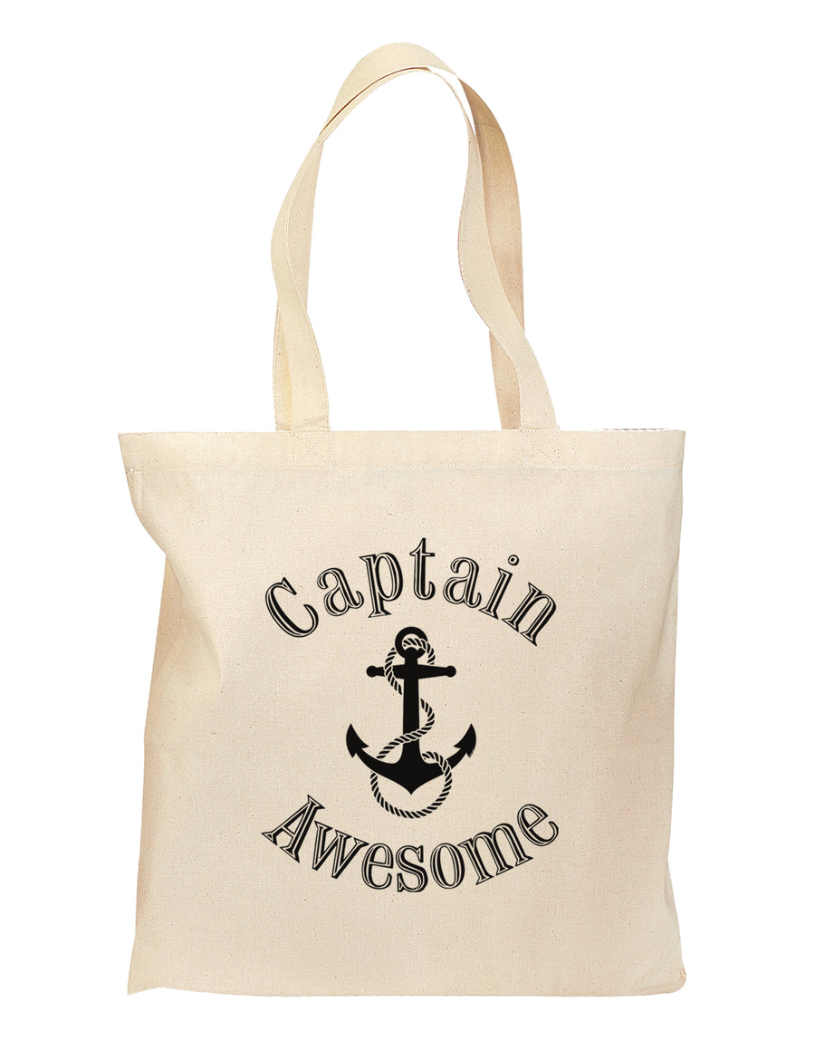 captain Awesome Funny Grocery Tote Bag-Grocery Tote-TooLoud-Natural-Medium-Davson Sales