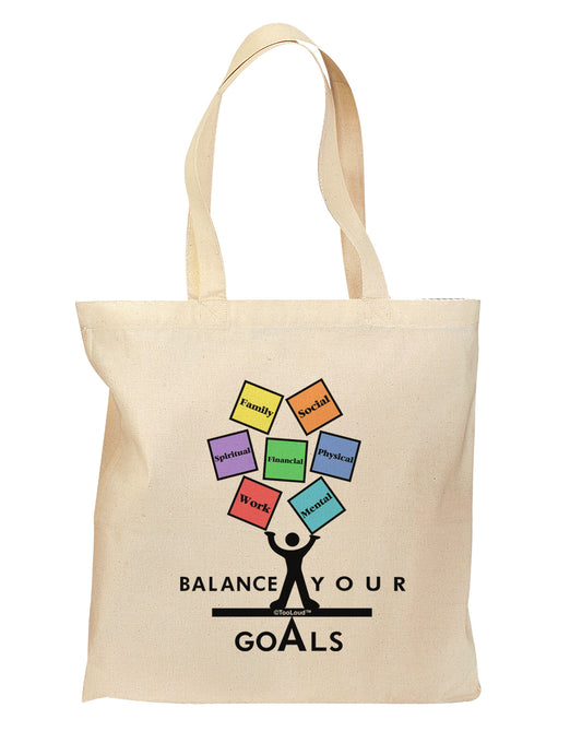 Balance Your Goals Grocery Tote Bag - Natural-Grocery Tote-TooLoud-Natural-Medium-Davson Sales