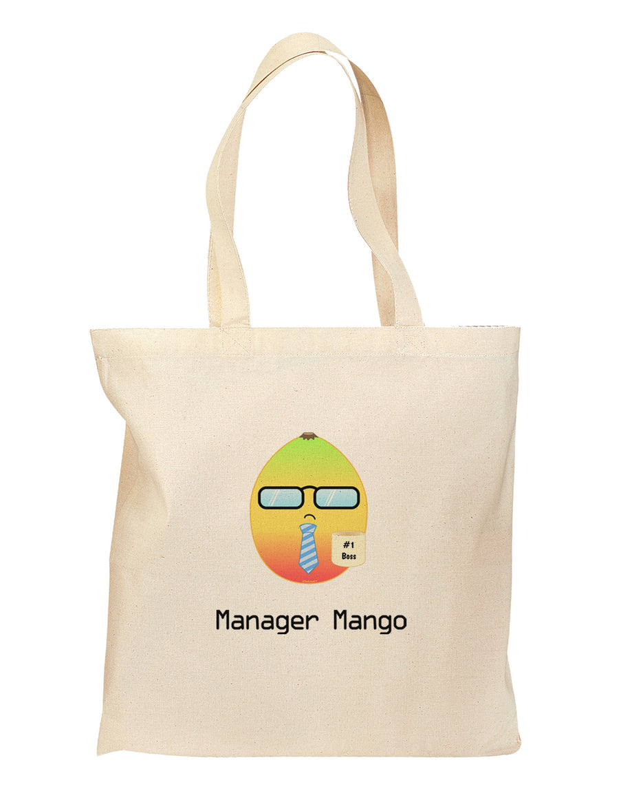 Manager Mango Text Grocery Tote Bag-Grocery Tote-TooLoud-Natural-Medium-Davson Sales