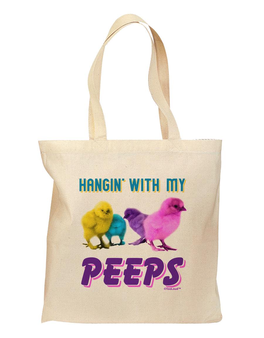 Hangin With My Peeps Grocery Tote Bag-Grocery Tote-TooLoud-Natural-Medium-Davson Sales