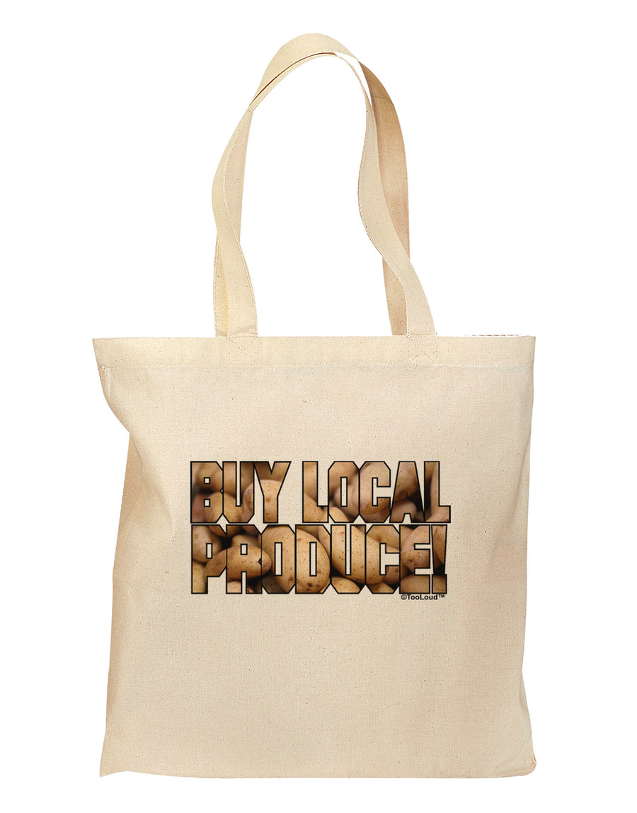 Buy Local Produce Potatoes Text Grocery Tote Bag-Grocery Tote-TooLoud-Natural-Medium-Davson Sales