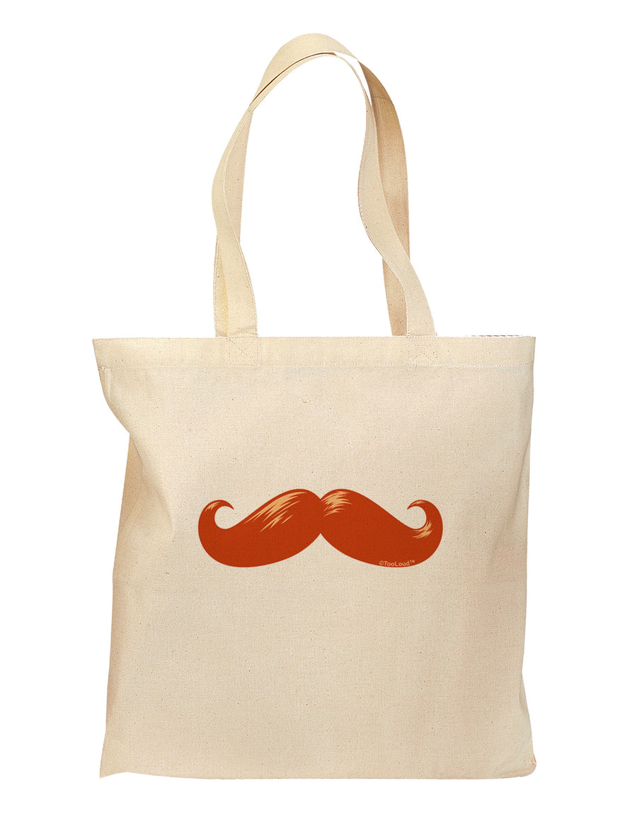 Big Redhead Mustache Grocery Tote Bag-Grocery Tote-TooLoud-Natural-Medium-Davson Sales