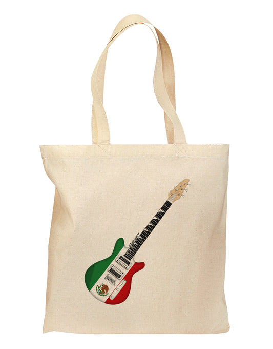 Mexican Flag Guitar Design Grocery Tote Bag by TooLoud-Grocery Tote-TooLoud-Natural-Medium-Davson Sales