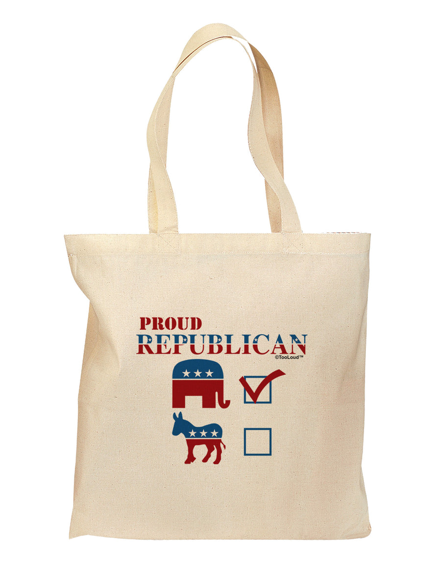 Proud Republican Checkmark Grocery Tote Bag-Grocery Tote-TooLoud-Natural-Medium-Davson Sales