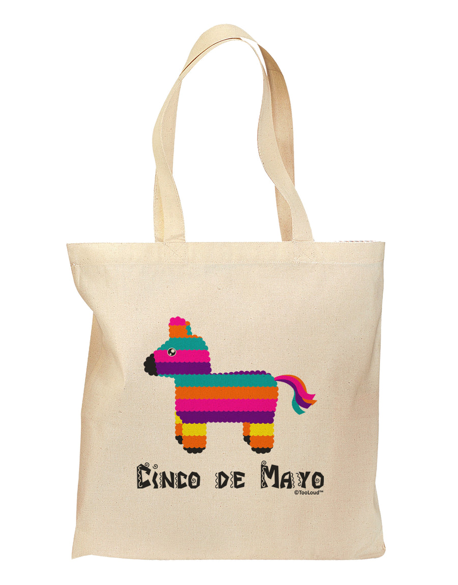 Colorful Pinata Design - Cinco de Mayo Grocery Tote Bag by TooLoud-Grocery Tote-TooLoud-Natural-Medium-Davson Sales