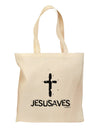 JESUSAVES - Jesus Saves Cross Design Grocery Tote Bag by TooLoud-Grocery Tote-TooLoud-Natural-Medium-Davson Sales