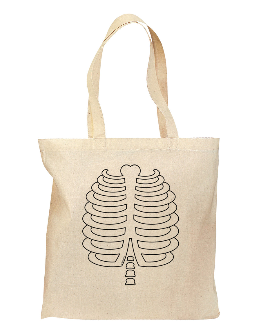 Skeleton Ribcage Halloween Grocery Tote Bag-Grocery Tote-TooLoud-Natural-Medium-Davson Sales