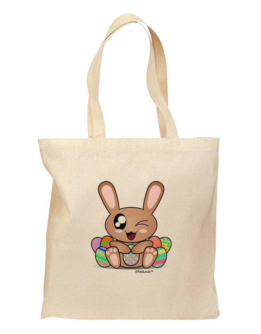 Cute Bunny with Eggs Grocery Tote Bag-Grocery Tote-TooLoud-Natural-Medium-Davson Sales