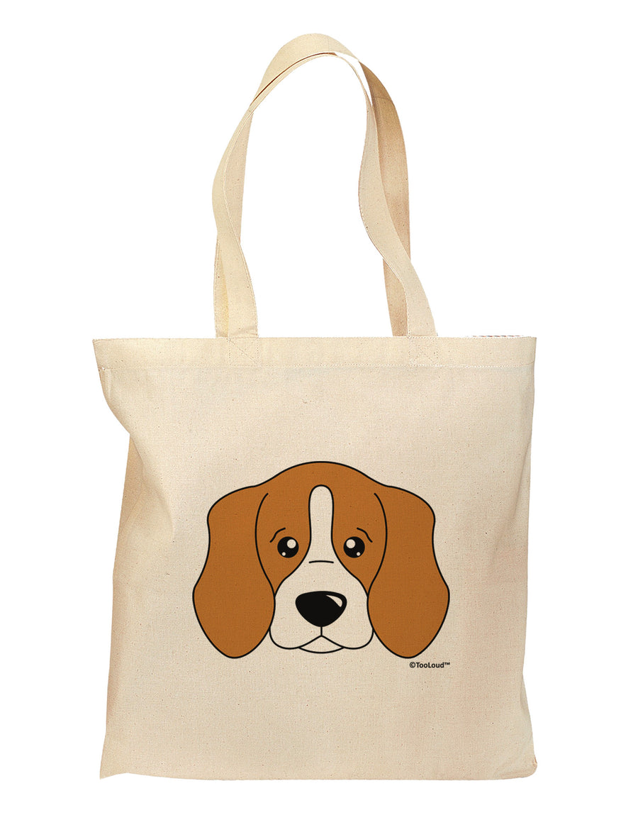 Cute Beagle Dog Grocery Tote Bag by TooLoud-Grocery Tote-TooLoud-Natural-Medium-Davson Sales