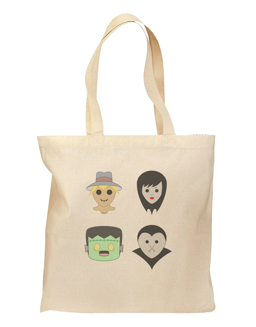 Four Lil Monsters - Halloween Design Grocery Tote Bag-Grocery Tote-TooLoud-Natural-Medium-Davson Sales