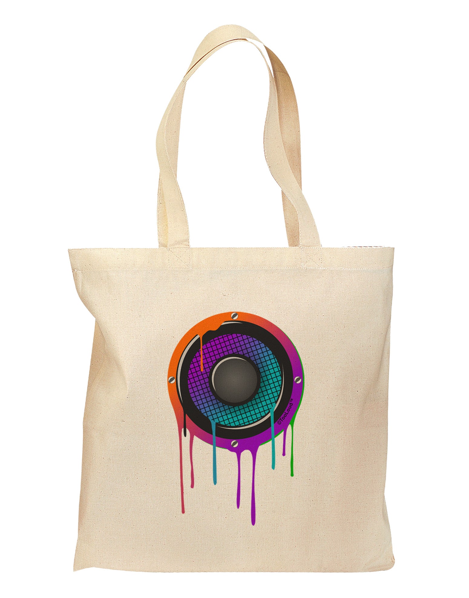 Paint Drips Speaker Grocery Tote Bag-Grocery Tote-TooLoud-Natural-Medium-Davson Sales