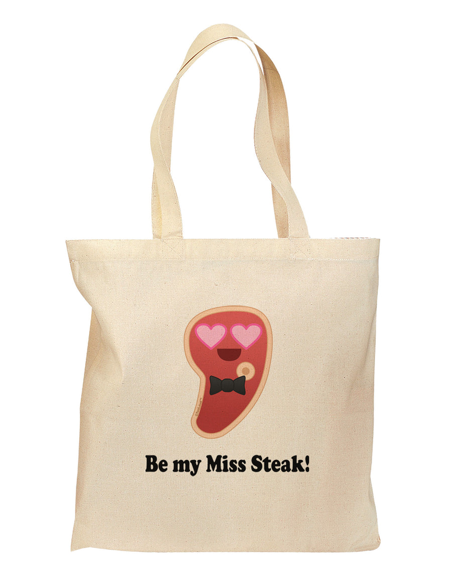 Be My Miss Steak - Romantic Grocery Tote Bag by TooLoud-Grocery Tote-TooLoud-Natural-Medium-Davson Sales