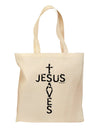 Jesus Saves - Cross Shape Design Grocery Tote Bag by TooLoud-Grocery Tote-TooLoud-Natural-Medium-Davson Sales