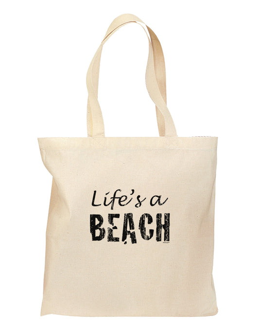 Lifes a beach Grocery Tote Bag-Grocery Tote-TooLoud-Natural-Medium-Davson Sales