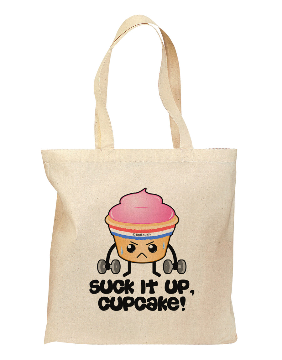 Suck It Up Cupcake Design Grocery Tote Bag by TooLoud-Grocery Tote-TooLoud-Natural-Medium-Davson Sales