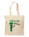 Peace Man Alien Grocery Tote Bag-Grocery Tote-TooLoud-Natural-Medium-Davson Sales