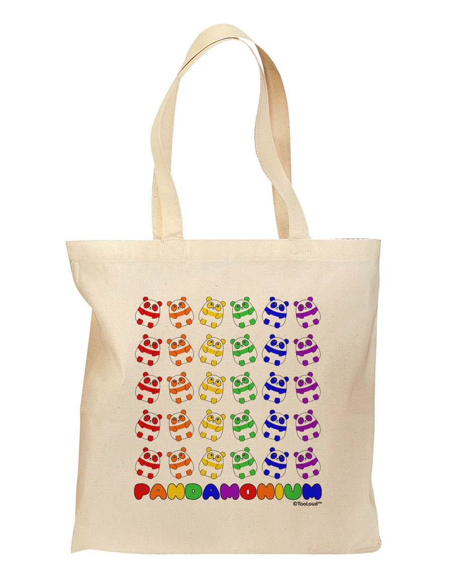 Pandamonium Rainbow Pandas Grocery Tote Bag by TooLoud-Grocery Tote-TooLoud-Natural-Medium-Davson Sales