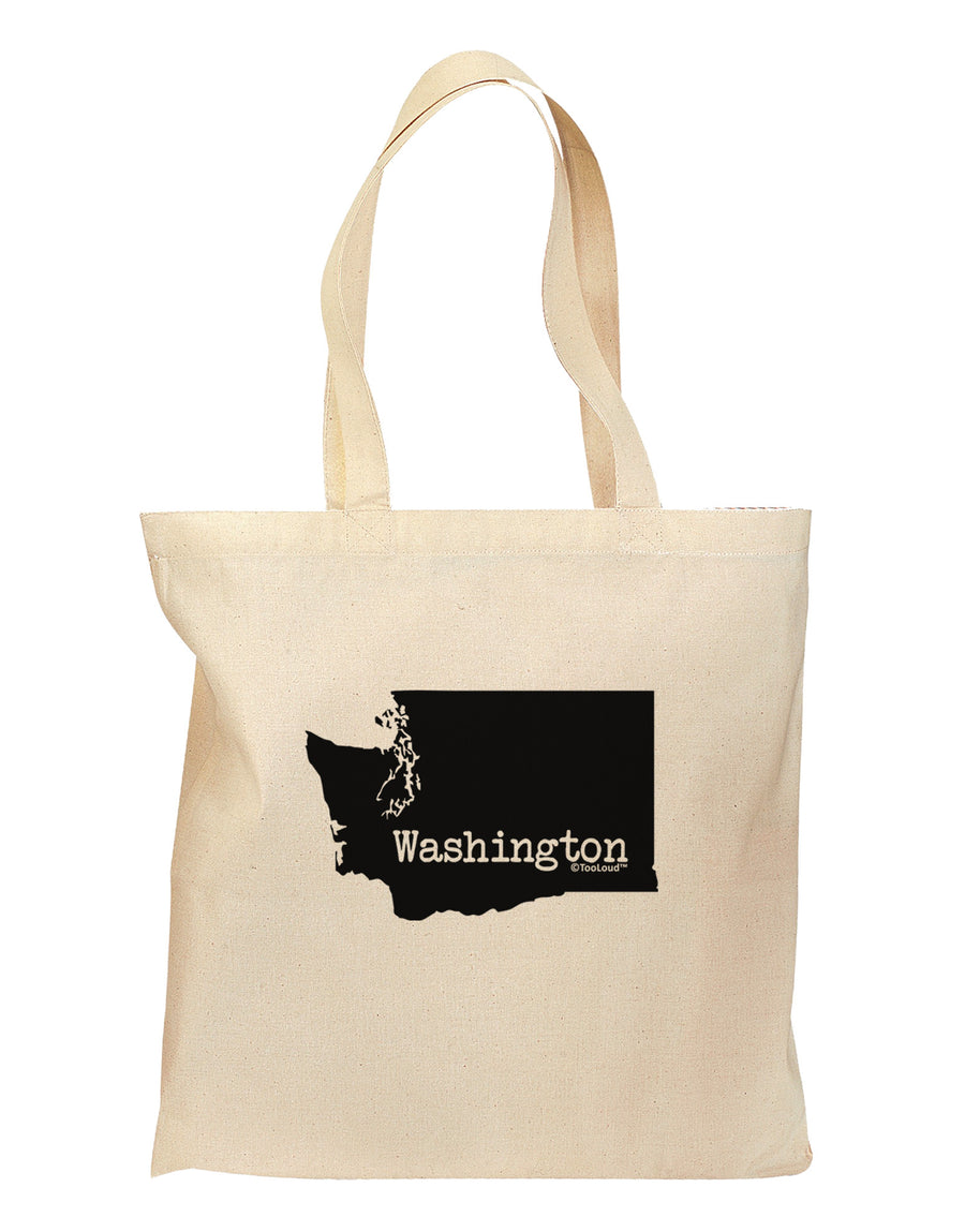 Washington - United States Shape Grocery Tote Bag-Grocery Tote-TooLoud-Natural-Medium-Davson Sales