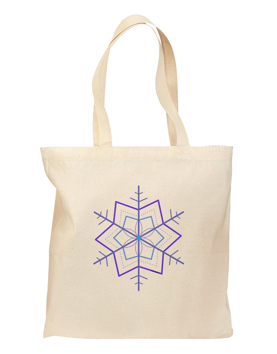 Snowflake Star Christmas Grocery Tote Bag-Grocery Tote-TooLoud-Natural-Medium-Davson Sales