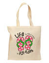 Life is Better in Flip Flops - Pink and Green Grocery Tote Bag-Grocery Tote-TooLoud-Natural-Medium-Davson Sales