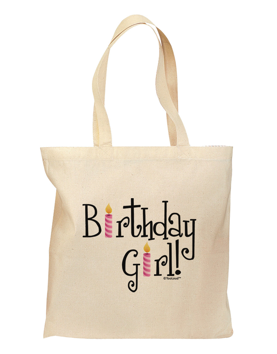 Birthday Girl - Birthday Candles Grocery Tote Bag by TooLoud-Grocery Tote-TooLoud-Natural-Medium-Davson Sales