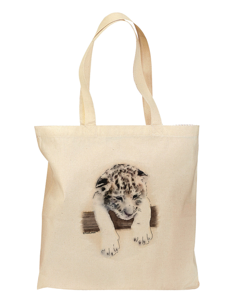 Leopard Cub Grocery Tote Bag-Grocery Tote-TooLoud-Natural-Medium-Davson Sales