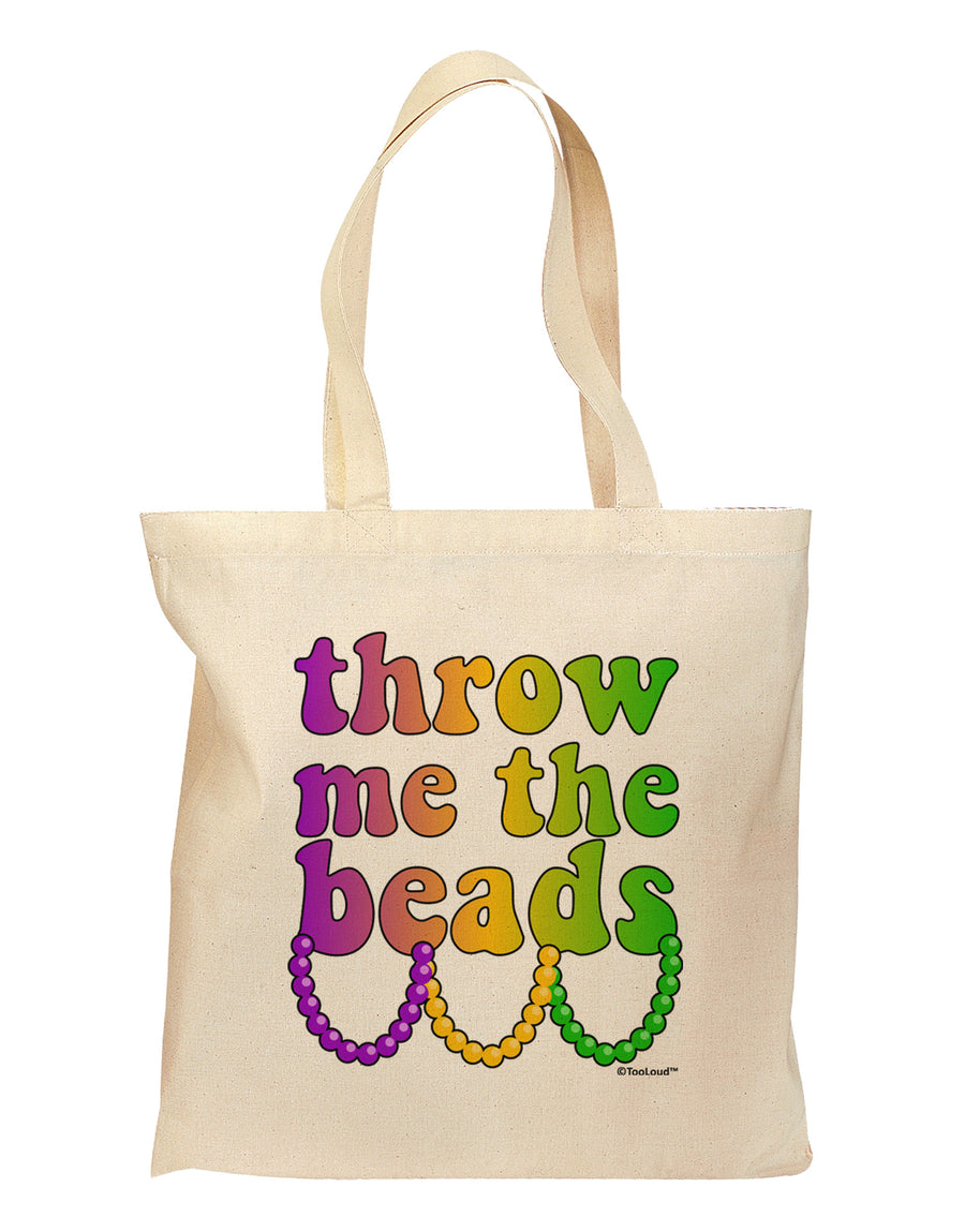 Throw Me The Beads - Mardi Gras Grocery Tote Bag by TooLoud-Grocery Tote-TooLoud-Natural-Medium-Davson Sales