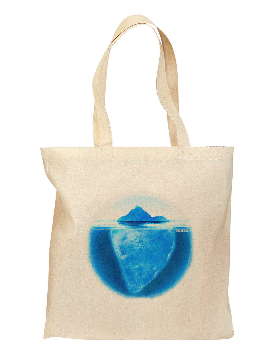 Iceberg Watercolor Grocery Tote Bag-Grocery Tote-TooLoud-Natural-Medium-Davson Sales