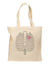 Skeleton Ribcage with Pink Heart Halloween Grocery Tote Bag-Grocery Tote-TooLoud-Natural-Medium-Davson Sales