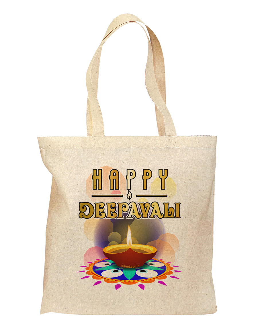 Happy Deepavali - Rangoli and Diya Grocery Tote Bag by TooLoud-TooLoud-Natural-Davson Sales