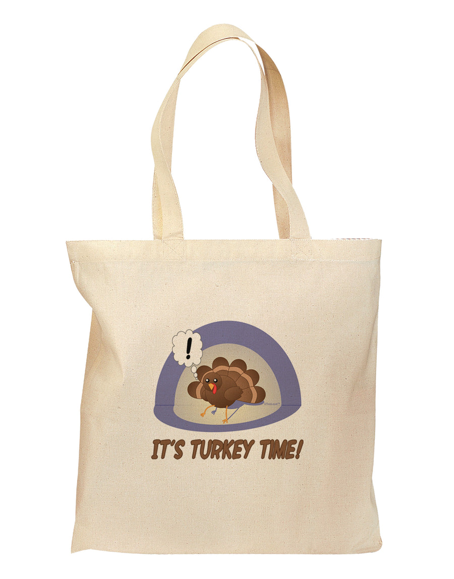 Escaping Turkey - Turkey Time Funny Grocery Tote Bag-Grocery Tote-TooLoud-Natural-Medium-Davson Sales