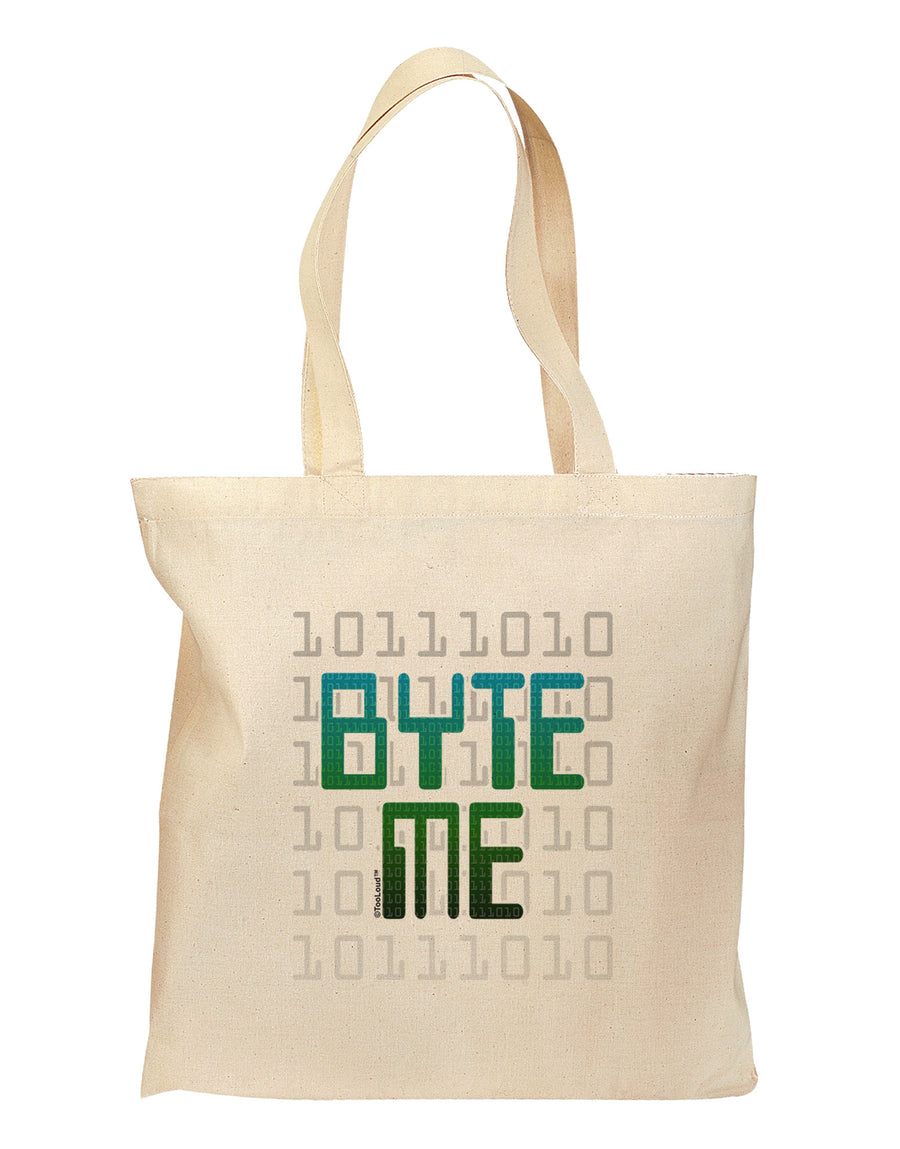 Byte Me Grocery Tote Bag-Grocery Tote-TooLoud-Natural-Medium-Davson Sales