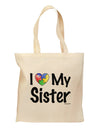 I Heart My Sister - Autism Awareness Grocery Tote Bag by TooLoud-Grocery Tote-TooLoud-Natural-Medium-Davson Sales