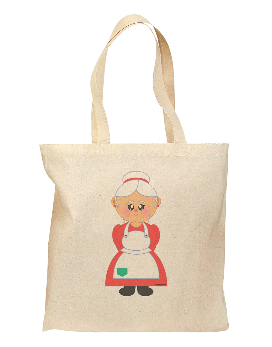 Cute Mrs Santa Claus Christmas Grocery Tote Bag-Grocery Tote-TooLoud-Natural-Medium-Davson Sales