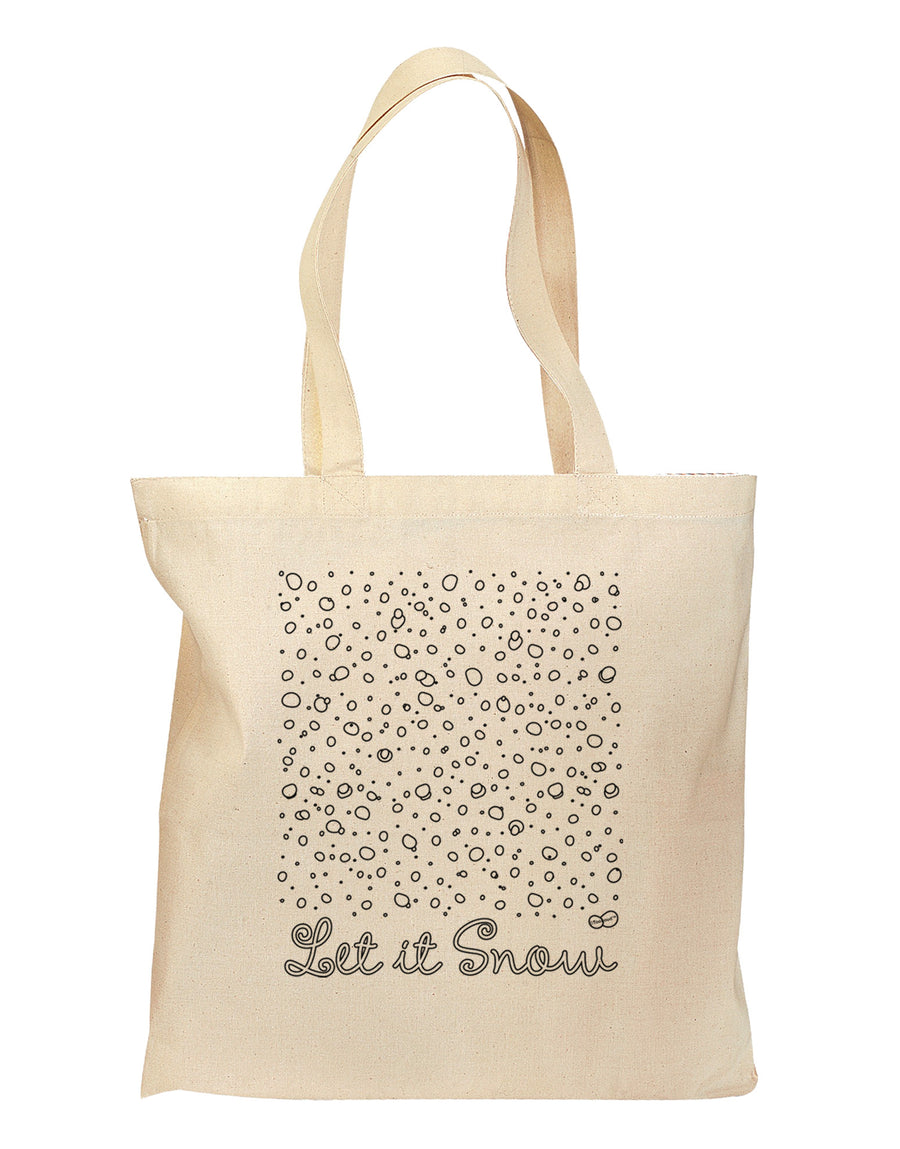 Let It Snow Falling Snowflakes - Christmas Grocery Tote Bag-Grocery Tote-TooLoud-Natural-Medium-Davson Sales