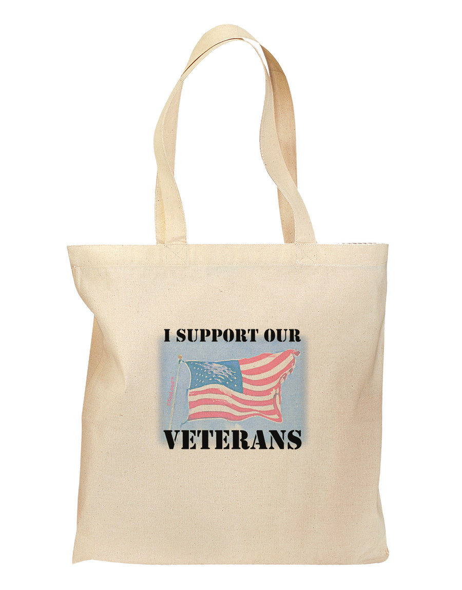 Support Our Veterans Grocery Tote Bag-Grocery Tote-TooLoud-Natural-Medium-Davson Sales