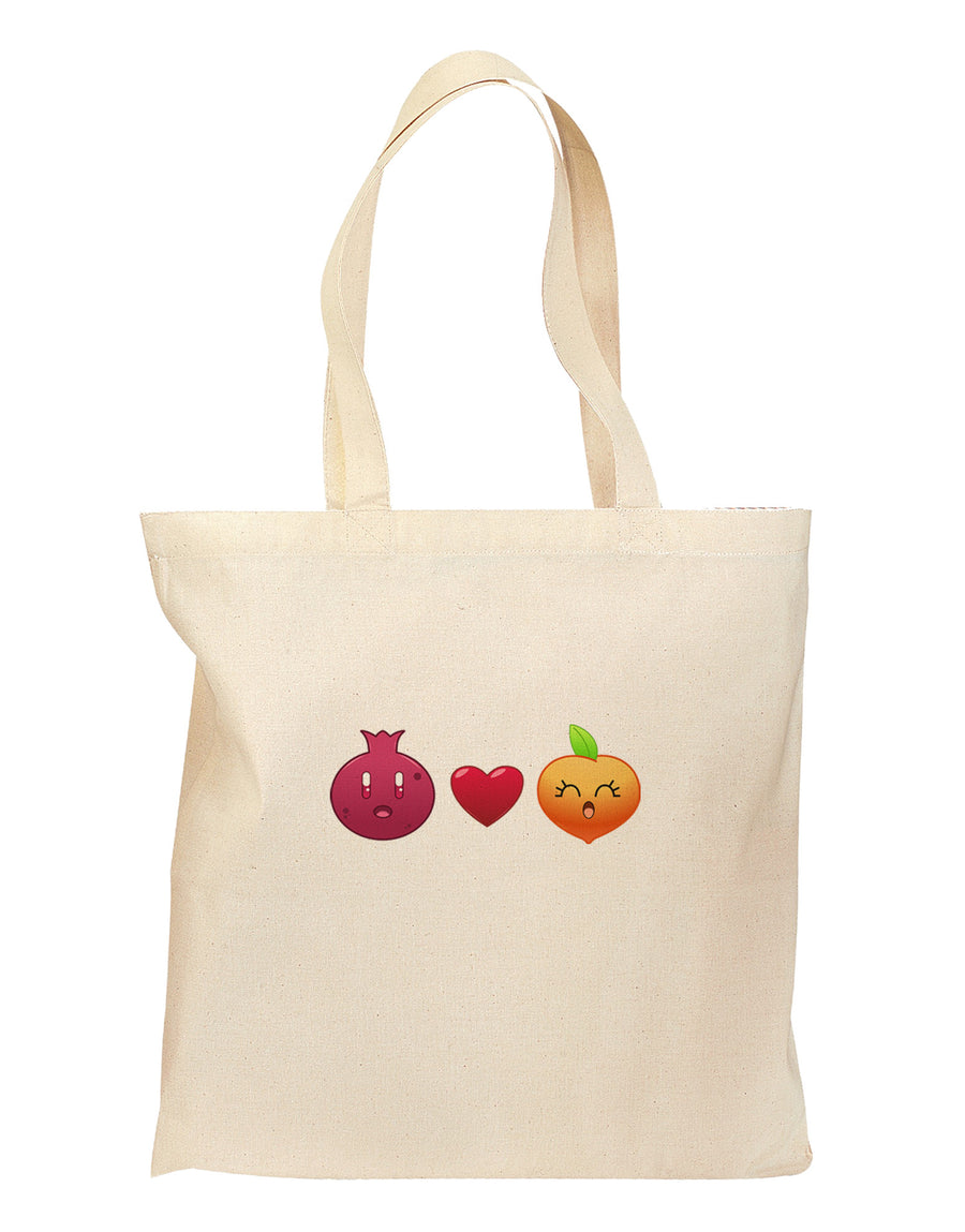 Pomegranate Heart Peach Grocery Tote Bag-Grocery Tote-TooLoud-Natural-Medium-Davson Sales