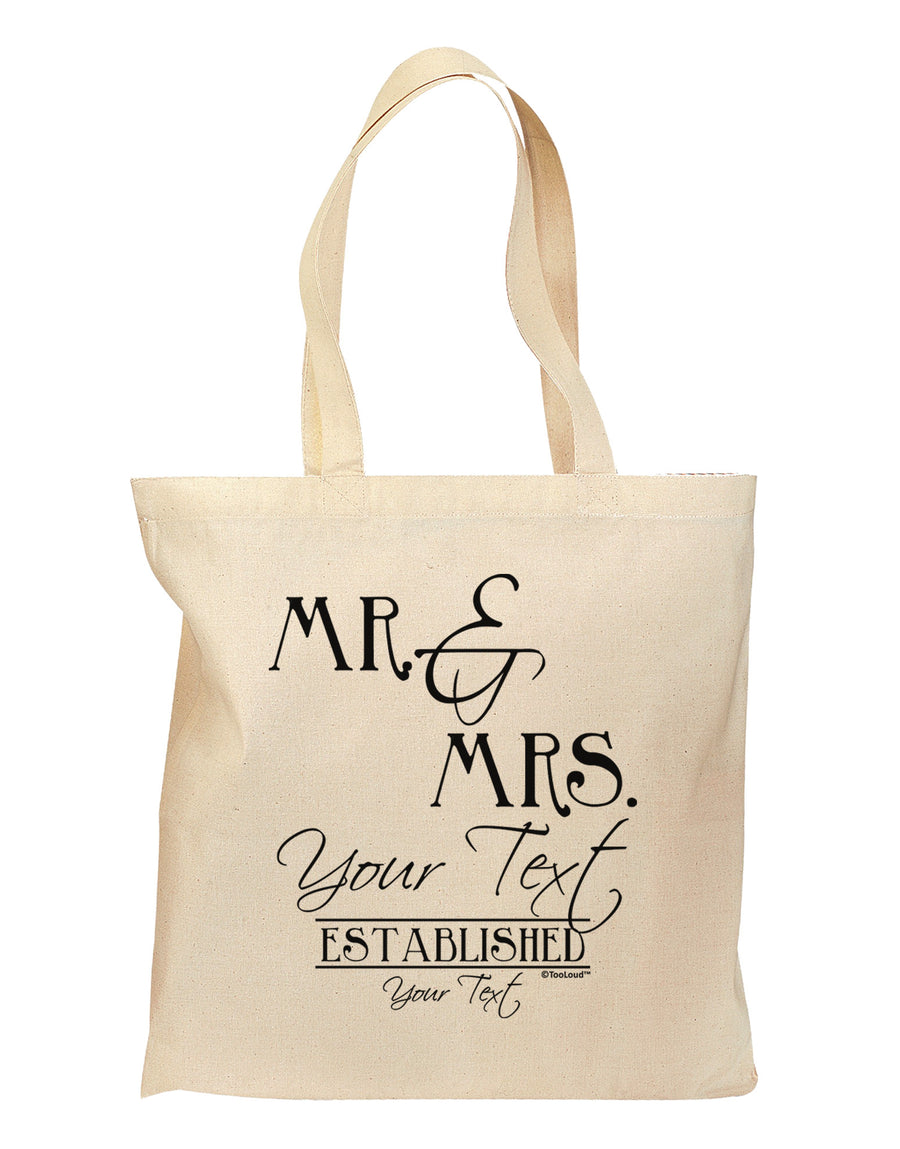 Personalized Mr and Mrs -Name- Established -Date- Design Grocery Tote Bag-Grocery Tote-TooLoud-Natural-Medium-Davson Sales