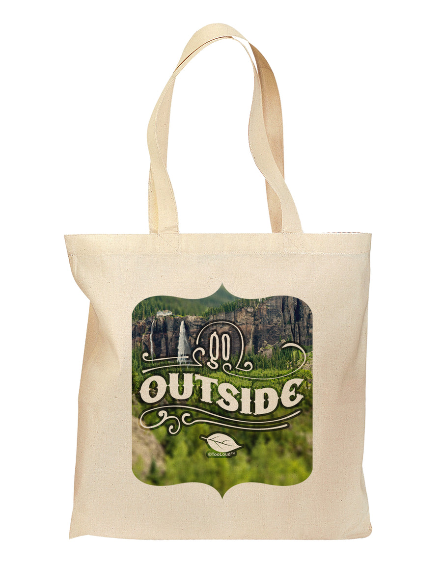 Go Outside - Beautiful Cliffs Grocery Tote Bag by TooLoud-TooLoud-Natural-Davson Sales